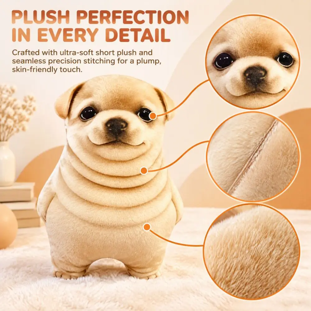 Creative 3D Printing Fat Dog Plush Toy Stuffed Animal Simulation Dog Plush Pillow Cartoon Abstract Doll Dog Cushion Kids Toy