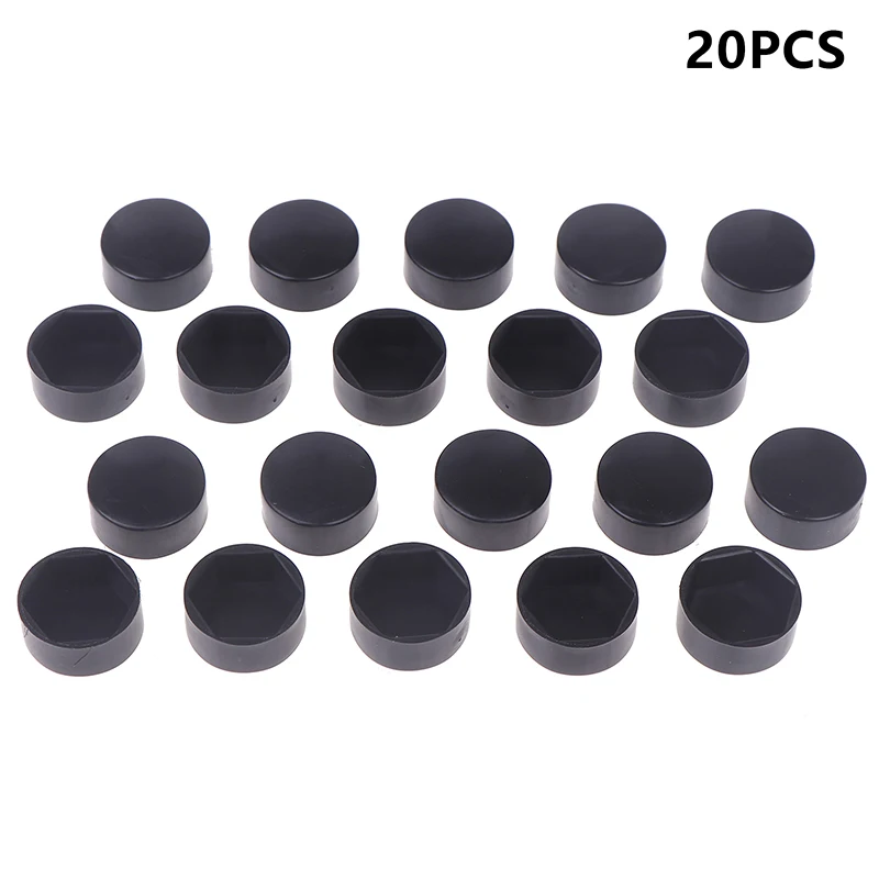 20 pçs porca hexagonal cabeça plana tampa protetora de plástico parafuso hexagonal externo cabeça baixa tampa decorativa capa à prova de poeira