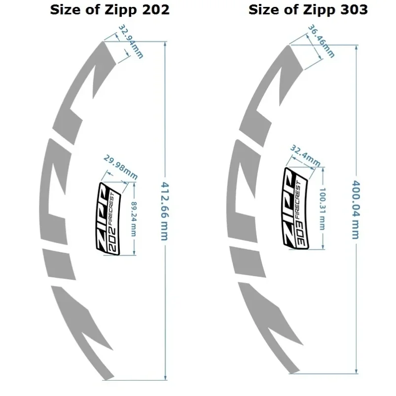 دراجة العجلات ملصقات 202 303 404 808 الطريق دراجة الدراجات الشارات ل Zipp Firecrest الكربون حافة 2 عجلات ملصق الديكور