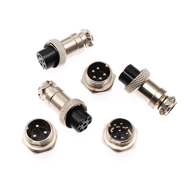 

2pcs/1set male head and female head Aviation connectors gx16 with 2/3/4/5/6/7/8 Pin for cnc 3d printer milling machine