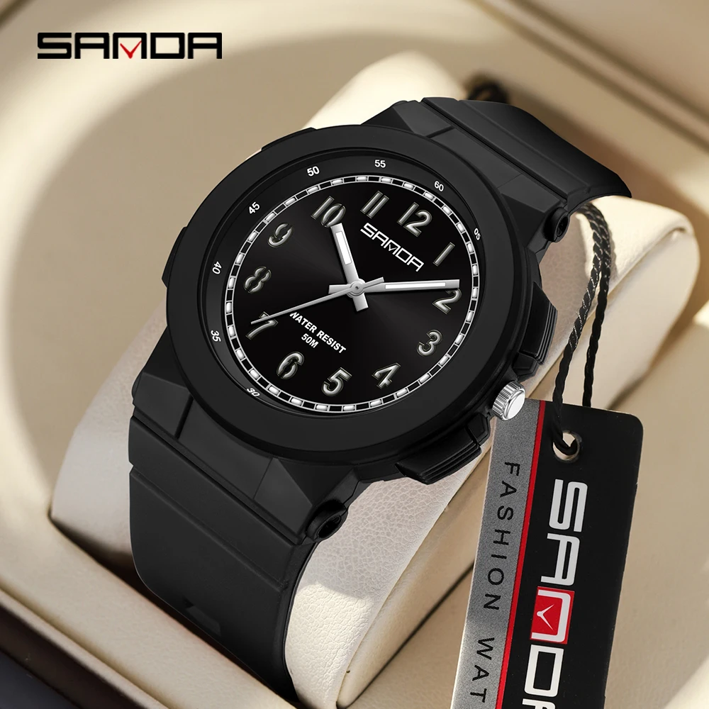 SANDA New 6194 Luxury Fashion Student Electronic Quartz Watch Waterproof Minimalist Men's and Women's Quartz Electronic Watch