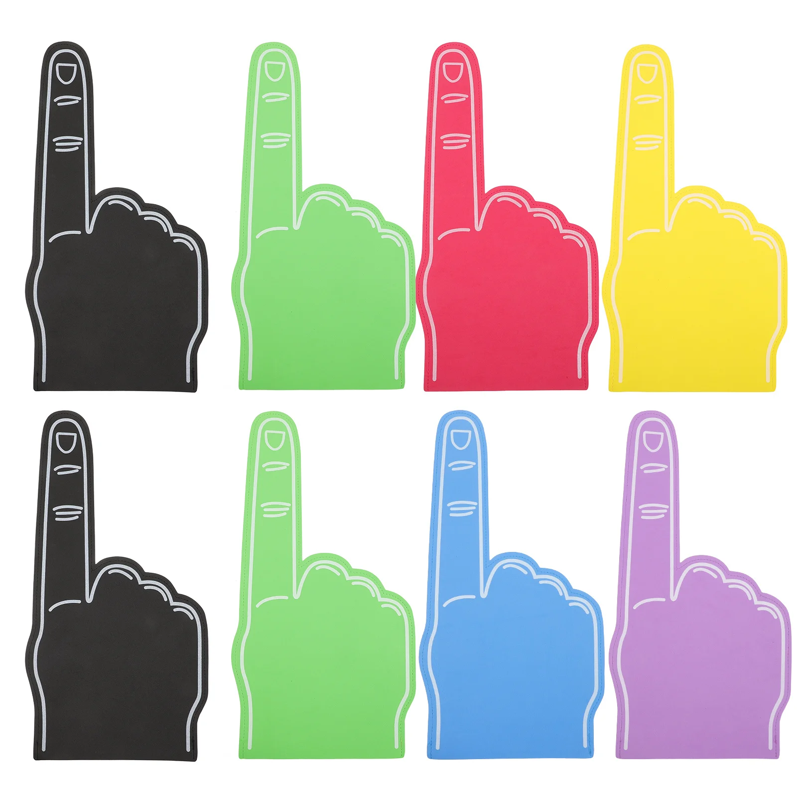 

8Pcs Foam Finger Gloves Lightweight Cheerleading Props for Sports Events Party Favors Fun Noisemakers Hand Pompoms Fan