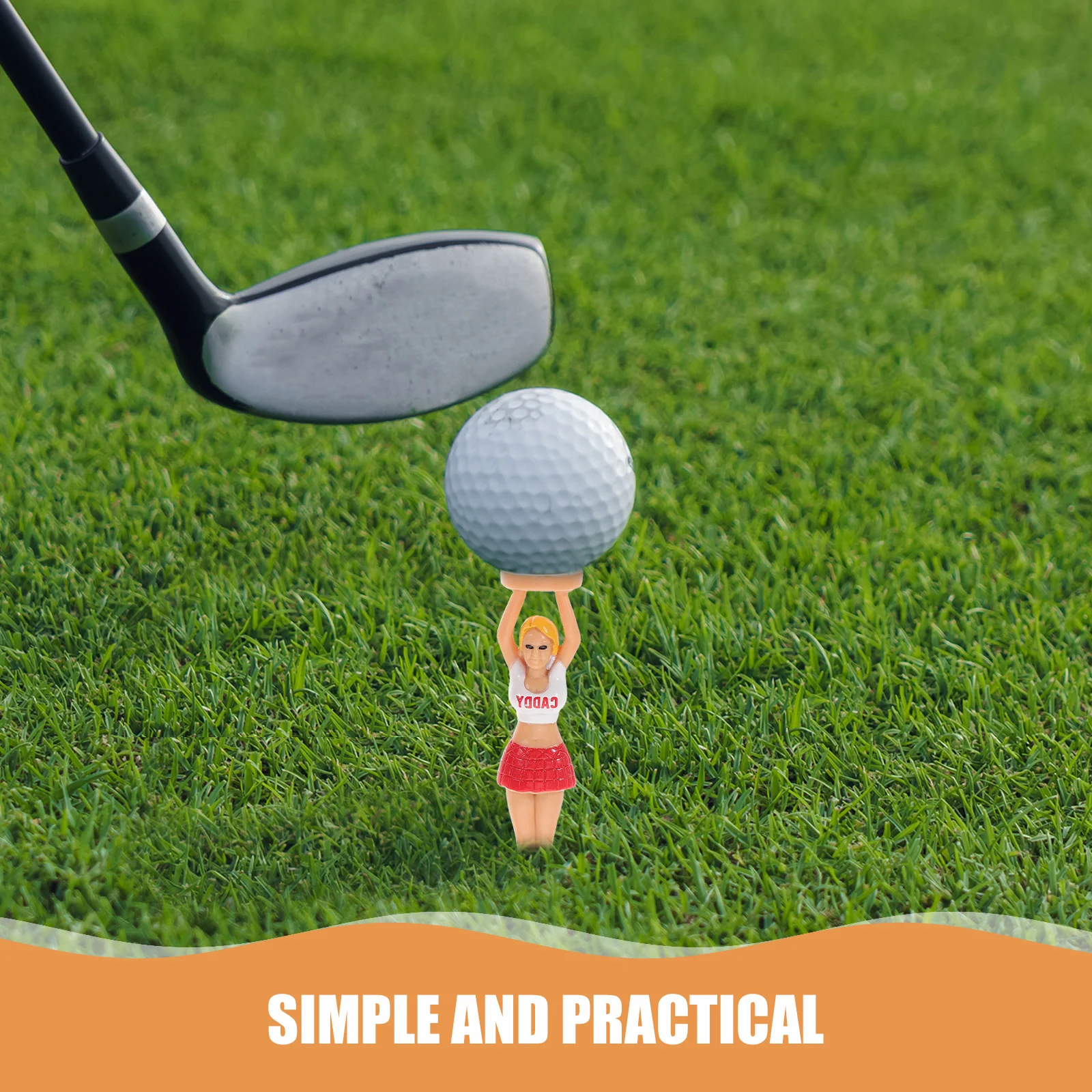 

5 pcs Golf Durable Plastic Cheerleader Design Lightweight Reusable Ideal Outdoor Golf Accessories for Courses Accessories