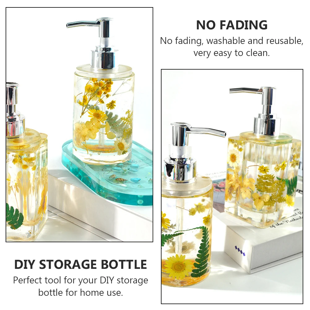 

1 set 1 Set Silicone Diy Storage Mold Square Hand Bottle Mould Reusable Dispensing Mold Kit For Crystal Epoxy Perfume Sub Bottle