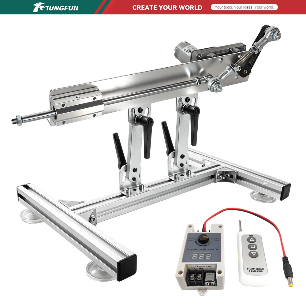 TUNGFULL Remote Control Telescopic Linear Actuator 6-20cm Adjustable Stroke Suction Cup Bracket Included for DIY Projects