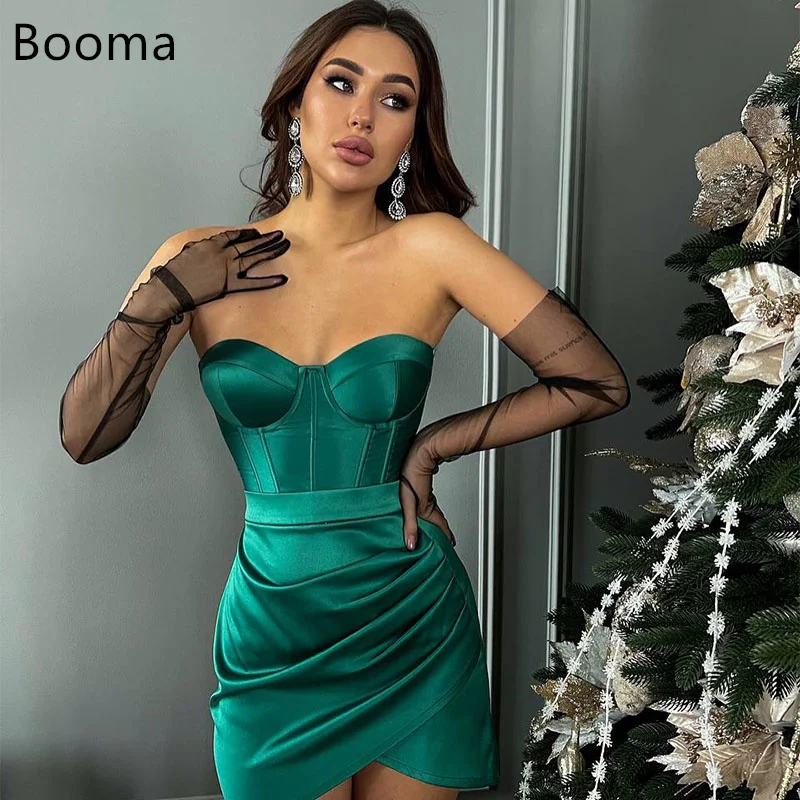 

Booma Elegant Evening Dresses Formal Party Gowns for Women Pleats Mini Sleeveless Saudi Arabic Prom Gown Dubai Customize