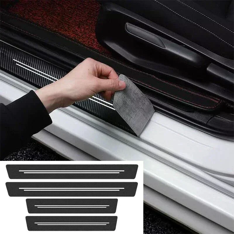 

New Universal Imitation Carbon Fiber PVC Car Door Sill Protection Strip Tough And Durable Decorative Car Sticker Accessories