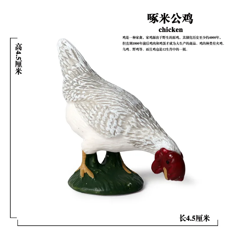 Wildlife Model Toy Set Poultry Animal Pig Duck Rooster Hen Cute Chicken Group turkey Decoration Figure Miniature Scene Ornaments