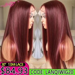 Reddish Brown Straight Wigs13x4 Transparent Lace Frontal Wig Human Hair Lace Front Wigs for Women Colored 180 Density Wig