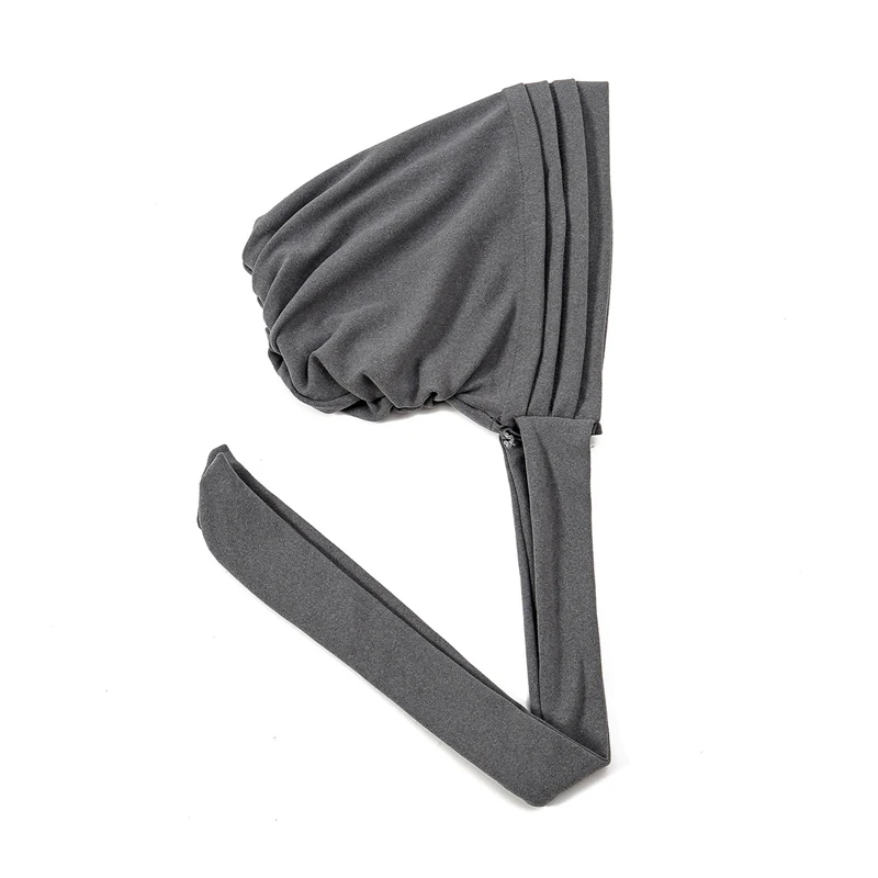 Muslim Women Stretch Turban Hijab Underscarf Cancer Chemo Caps Hat Head Scarves Pre-Tied Pleated Scarf Sleep Hair Cover