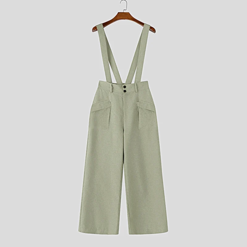 INCERUN Herren-Jumpsuits, einfarbig, ärmellos, lässig, mit Trägern, für Herren, Streetwear, locker, 2026, modische Herren-Overalls, Hosen – Detail 9