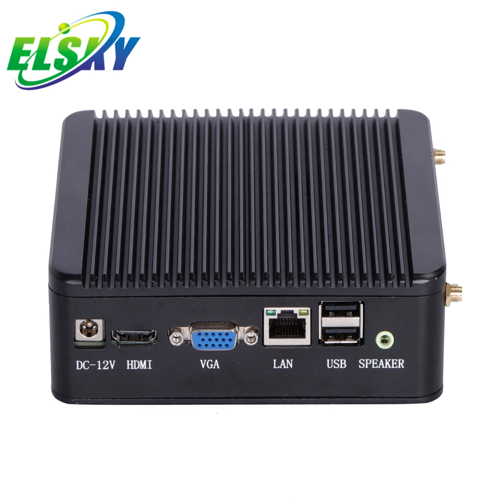 ELSKY nano pc HD Graphics1080P H264 3D Play J1900 dual Cores 2.42GHz Fanless  Computer pc barebone