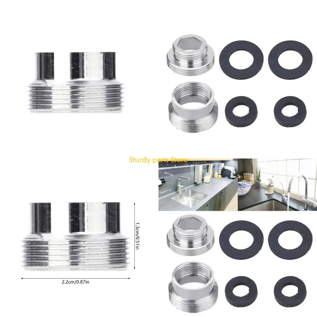

97QC 2Pcs 22mm to 16mm Faucet Adaptors Tap Aerator Connector Replacement Water Hoses Adapter for Garden Hoses Water Filter