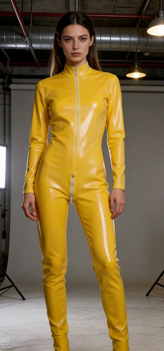 

Latex Bodysuit High Shine Sleeveless Zip Up Full Body Catsuit for Party Club Festival Stage Performance Masquerade