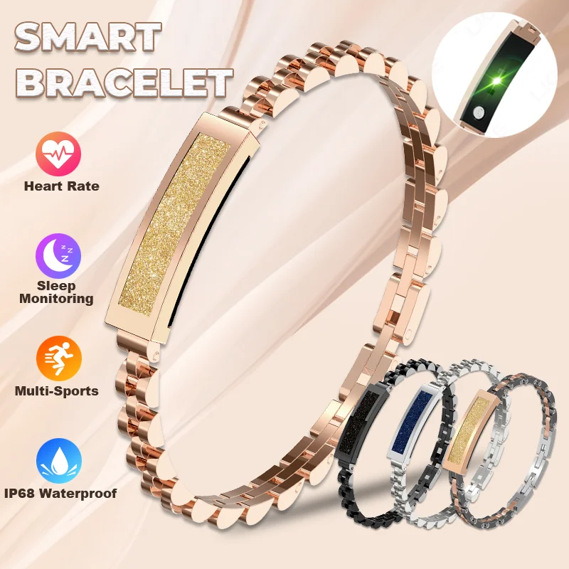

LIGE Women No Screen Smartwatch Zinc Alloy Bluetooth Connected APP Sport Smart Bracelet Band Heart Rate Sleep Monitor Lady Gift