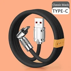 100W USB Type-C Cable Fast Charging 540 Degree Rotating Data Cable Silicone USB to Type C Phone Wire Cord For Huawei Xiaomi