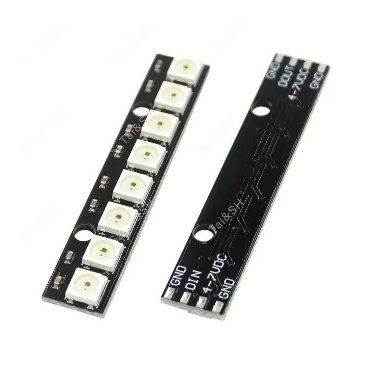 10PCS/LOT 8 channel WS2812 5050 RGB LED lights built-in full color-driven development board