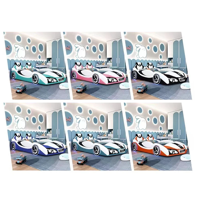 أثاث غرف نوم الأطفال الحديثة، سرير الأطفال المنجد، سرير السيارة للأطفال الأولاد #5