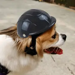Adjustable Dog Helmet Wear Resistant Windproof Pet Motorcycle Helmet Cap Breathable Plastic Pet Riding Cap Sun Rain Protection