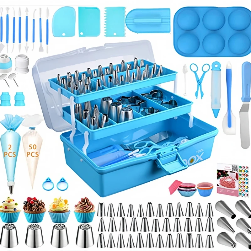 

236 pcs Cake Turntable Set Cake Baking Supplies Cake Decorating Tools For Birthday Wedding Mother Day Christmas Easter