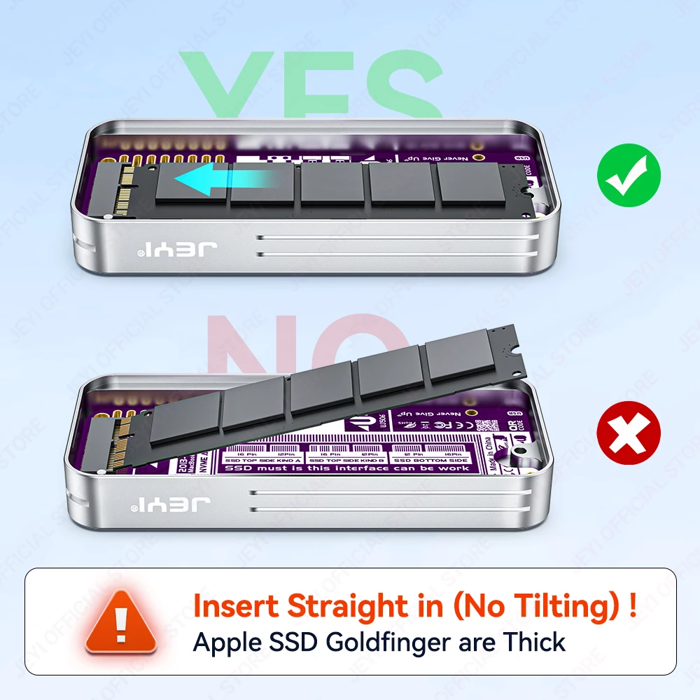 JEYI Per MacBook Air/Pro 2013-2017 Custodia per disco rigido in alluminio SSD (20 Gbps) Supporto Plug and Play senza driver 4 TB