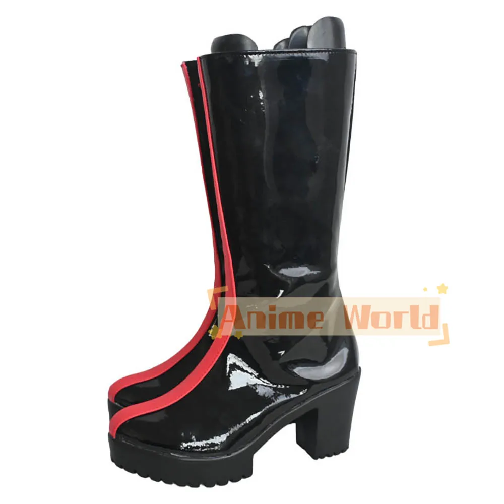 Kinderen Volwassen Jongens Meisjes KPop Demon Hunters Rumi Cosplay Schoenen Zwarte Laarzen Op maat gemaakt elke maat