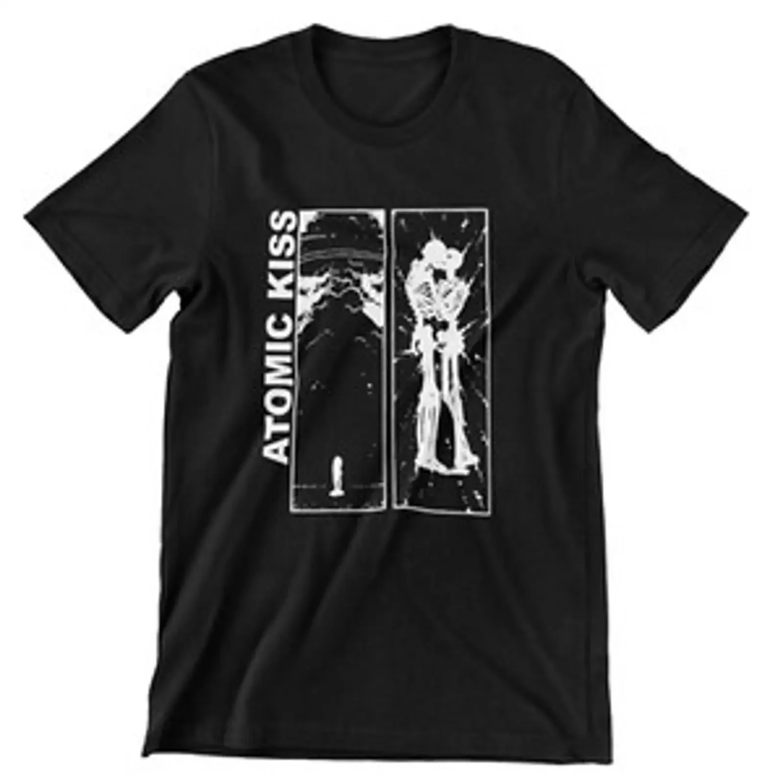 Camiseta The Watchmen Atomic KIss vintage lavada, ligeiramente respirável, casual, versátil, streetwear, elegante e confortável
