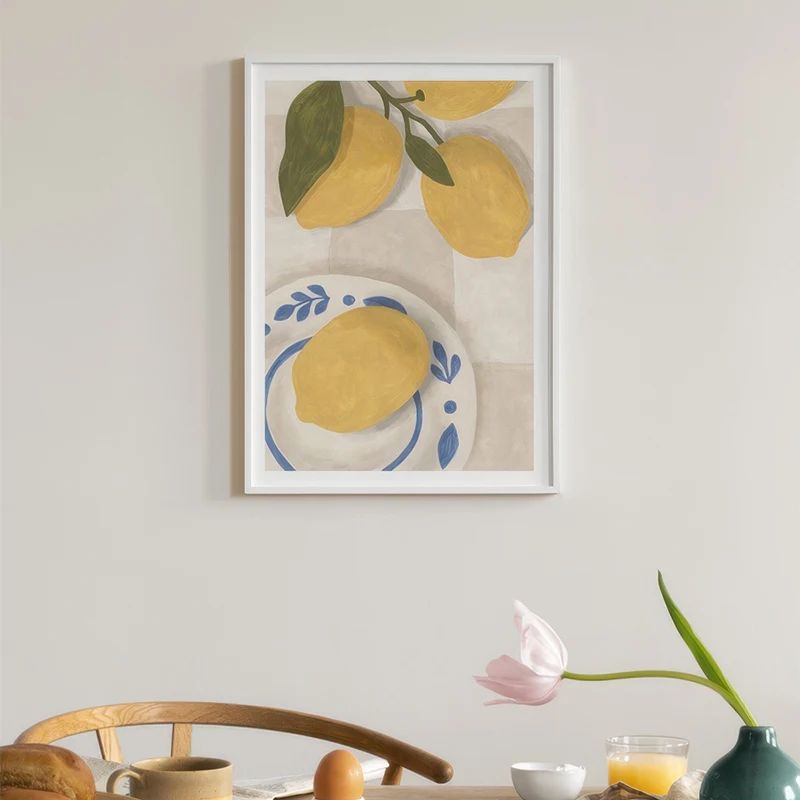 الصيف الأصفر امرأة سيرفر الشاطئ الليمون ويليام موريس الرسم على لوحات القماش الجدارية الزخرفية المشارك طباعة صورة غرفة المعيشة الحديثة #3