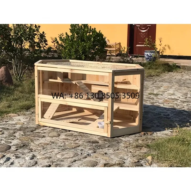 

SDHC001 New Series Pet Cages Houses Product Big Acrylic Wood Hamster Cages for Sale