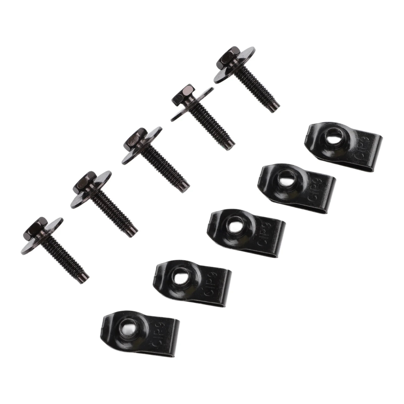 50PCS Automotive Fastener Kit with 25 Hex Head Bolts and 25 U Nut Clips for Car Repair Door Trim Bumper Engine Cover