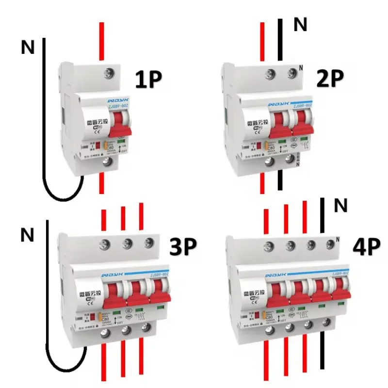 Tuya Wifi Smart Circuit Breaker Zabezpieczenie przed przeciążeniem i zwarciem 1P 2P 3P 4P 10A 16A 32A 63A 125A Z aplikacją Alexa Google Home