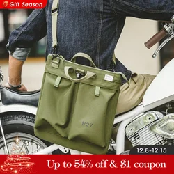 Maden-Sac à main en toile Splash-Verde pour homme avec fermeture éclair, sacs de moto, casque rétro, bandoulière, pilote initié, grande capacité, tablette