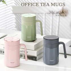 PINKAH New Coffee Mug 316 Stainless Steel Mirror Lid Long Filter Simple Men And Women Portable With Handle Office Tea Cup 330ml