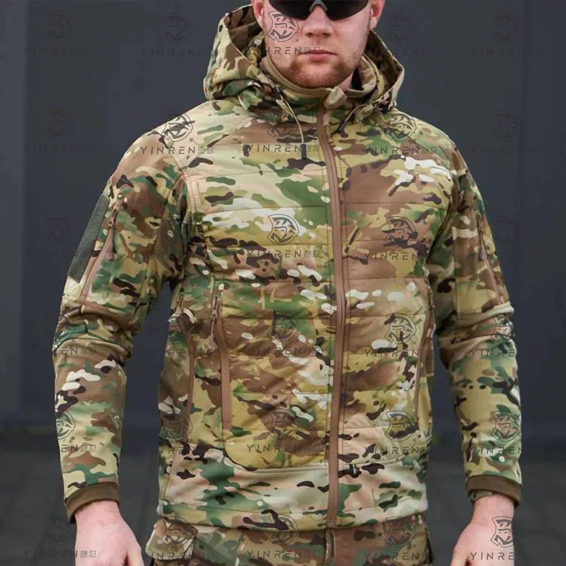 

Тактическая камуфляжная куртка с подкладкой для мужчин, ветрозащитная теплая куртка с капюшоном Multicam Softshell для охоты, кемпинга, страйкбола, военная одежда