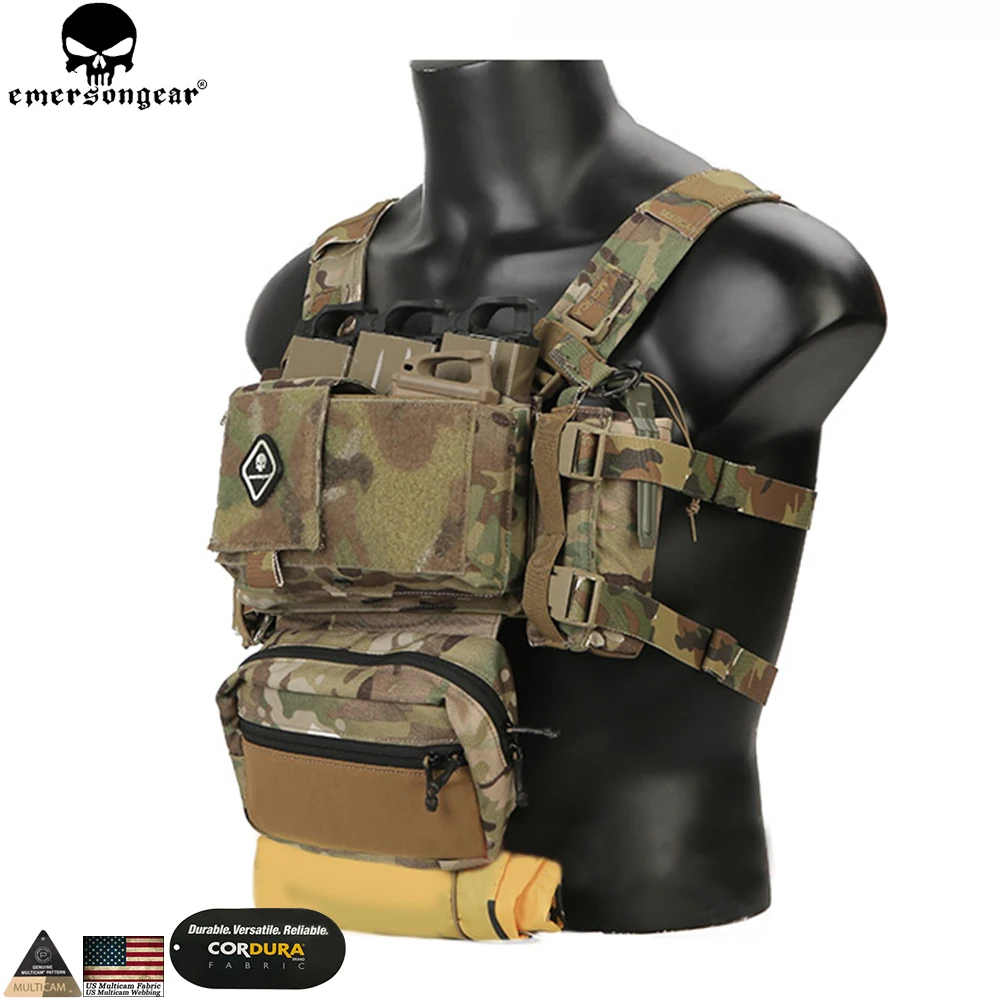 Imagem -02 - Emersongear-tactical Peito Rig Micro Luta Chissis Mk3 Airsoft Caça Combat Vest 5.56 Mag Bolsa Multi-camo