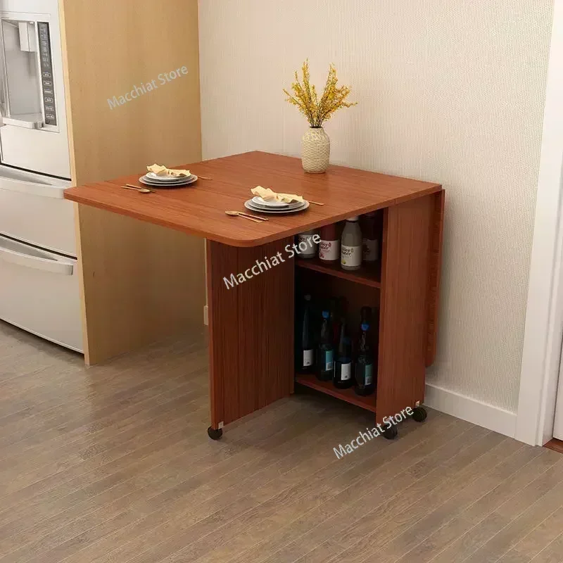 Folding Dining Table Modern Simplicity Multifunctional Movable Storage Kitchen  Home Furniture Living Room Extendable