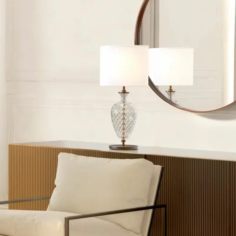 Modern Luxury Handmade Glass Desk Lamp Creative Table Light for Bedroom Living Room Hotel Office Reading Room Decor