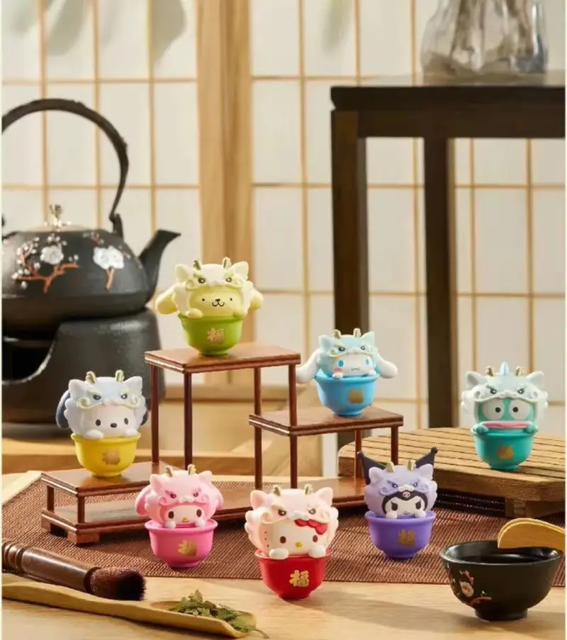 

New Product In Stock Meiletipa Cha Dog Kt Cat Zhaofu Dragon Brocade Series Blind Box Doll Handmade Desktop Ornament Surprise Gif