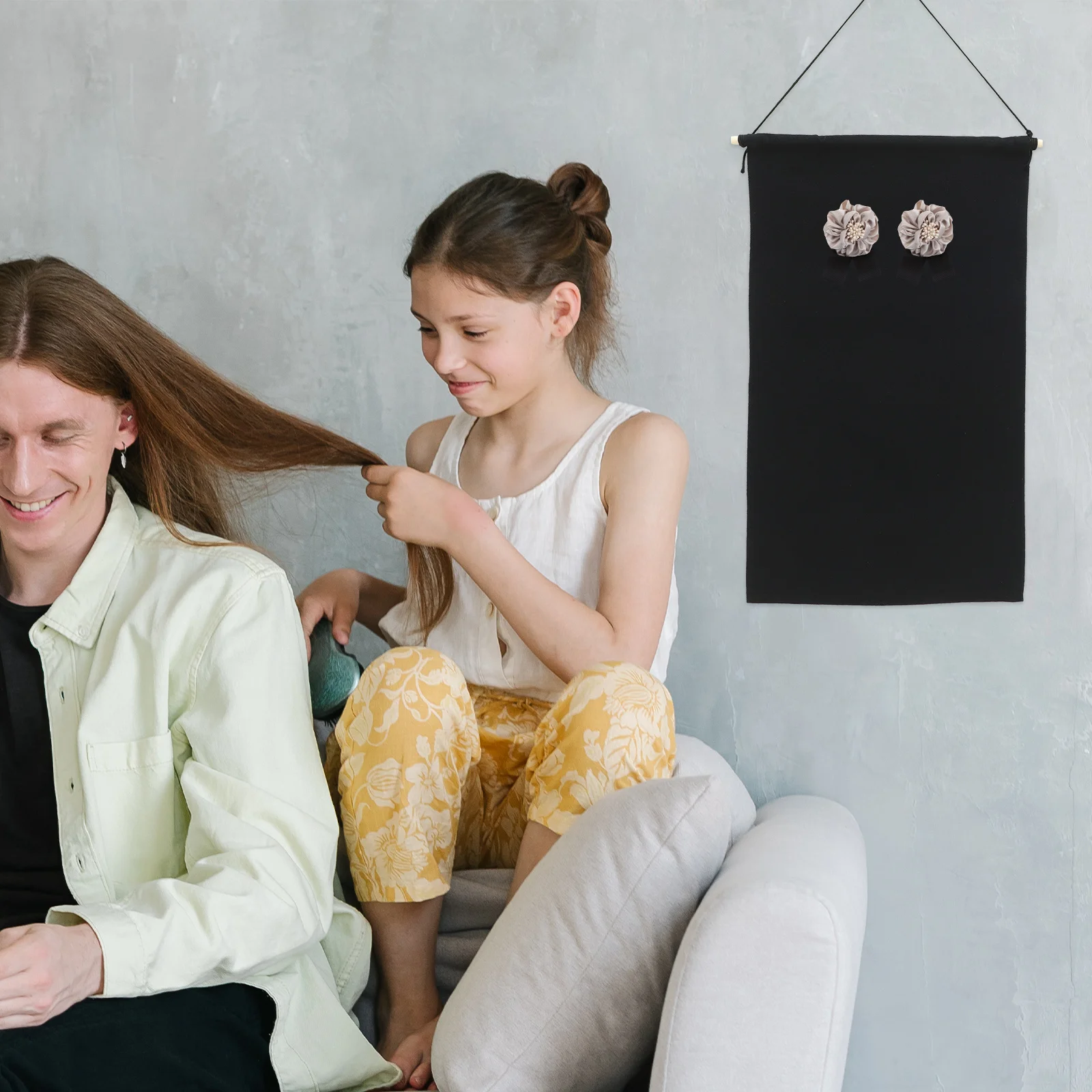 

2Pcs Badge Pin Display Banner Wall Hanging Brooch Holder Organizer Canvas Display Banners for Home Bedroom Office Decor