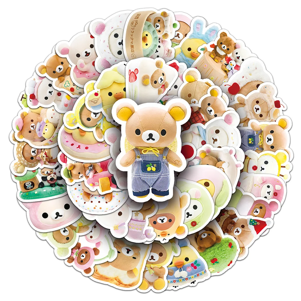 54 Stück Cartoon Niedliche Rilakkuma Aufkleber aus PVC-Material Personalisierte DIY Kühlschrank Handy Scrapbook Wasserfeste Dekorative Sticker – Detail 5