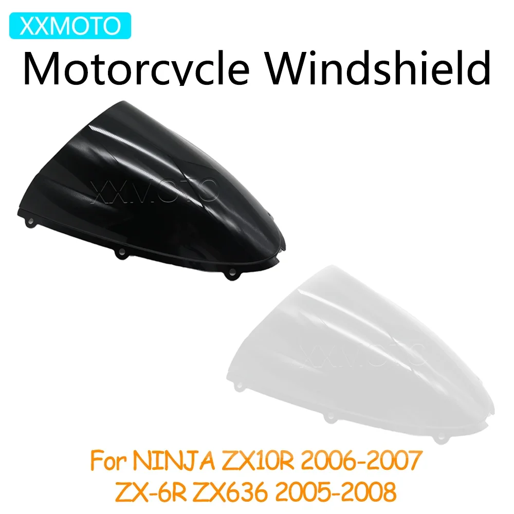 

For Kawasaki NINJA ZX10R 06 07 ZX6R ZX636 05-08 ZX-6R ZX 10R 6R Motorcycle Windshield Windscreen Deflector Windproof Protector