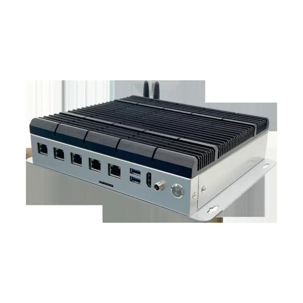 Industrial fanless Core I3-1115G 4-station mini PC window 5G media video playback box, with 5* LAN, 4* COM ports,
