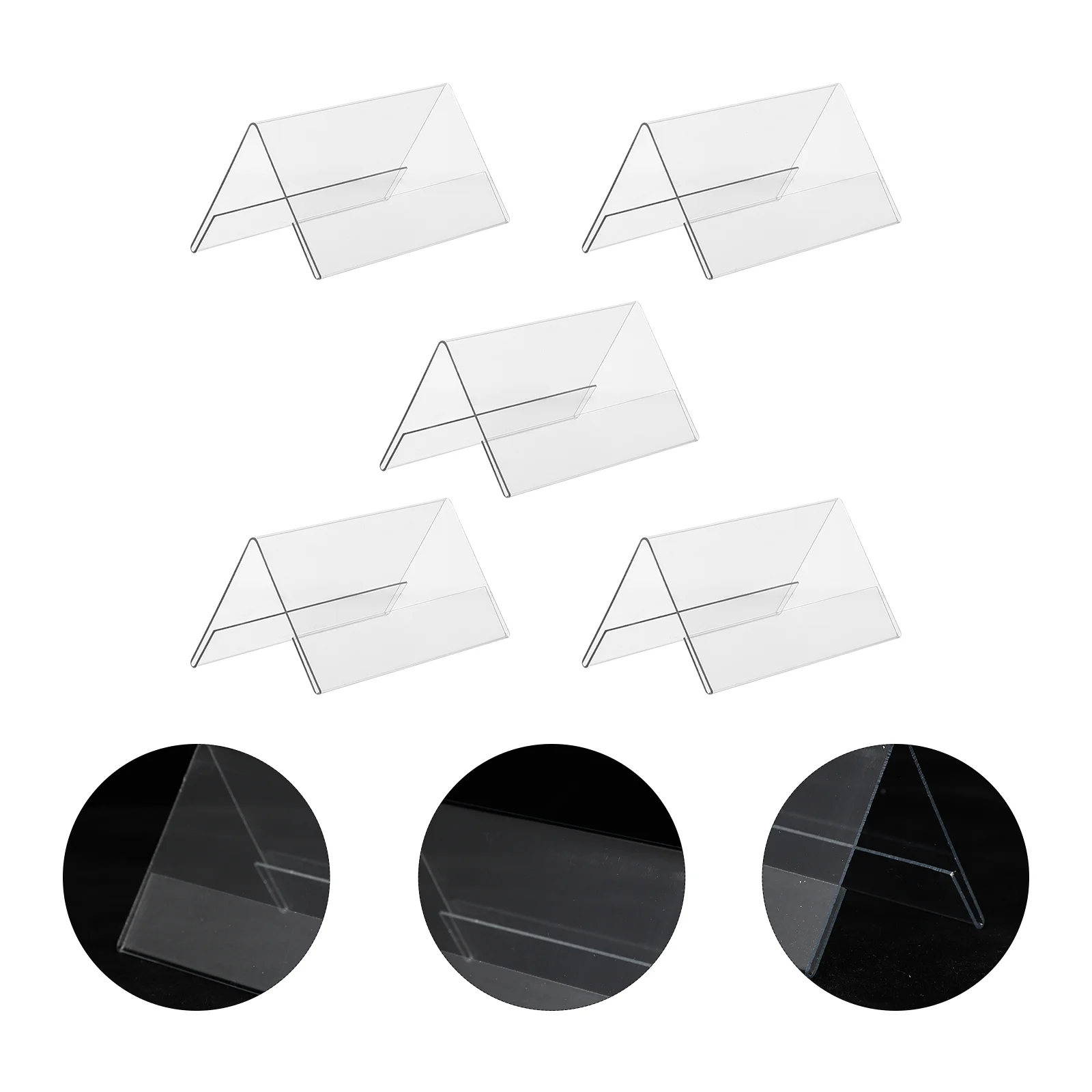 5 Pcs Display Board Desk Organizer Peg Stand Conference Guest Seat Cards Acrylic Place Name Rack Displaying Nameplate Office