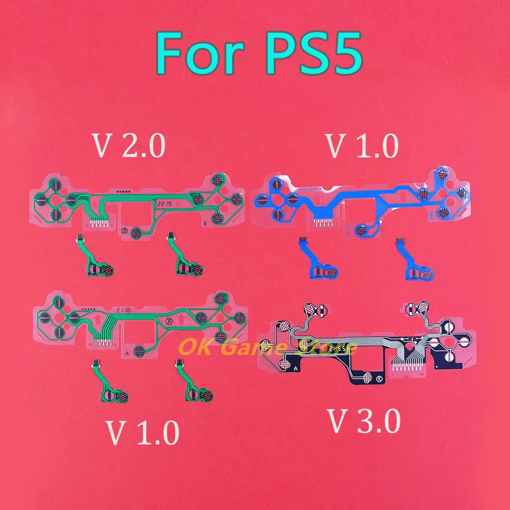 1set Original Conductive Film LR Cross Key Flex Button Ribbon Cable For Playstation5 PS5 V1 V2 V3 Repair Part Accessories