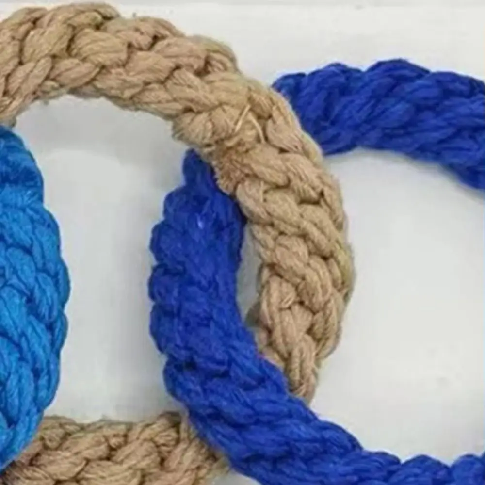 

DIY Hamster Climbing Rope Toys Handcrafted Colorful Bird Rope Swing Cotton Rope Triple Ring Hanging Swing Cage Teething