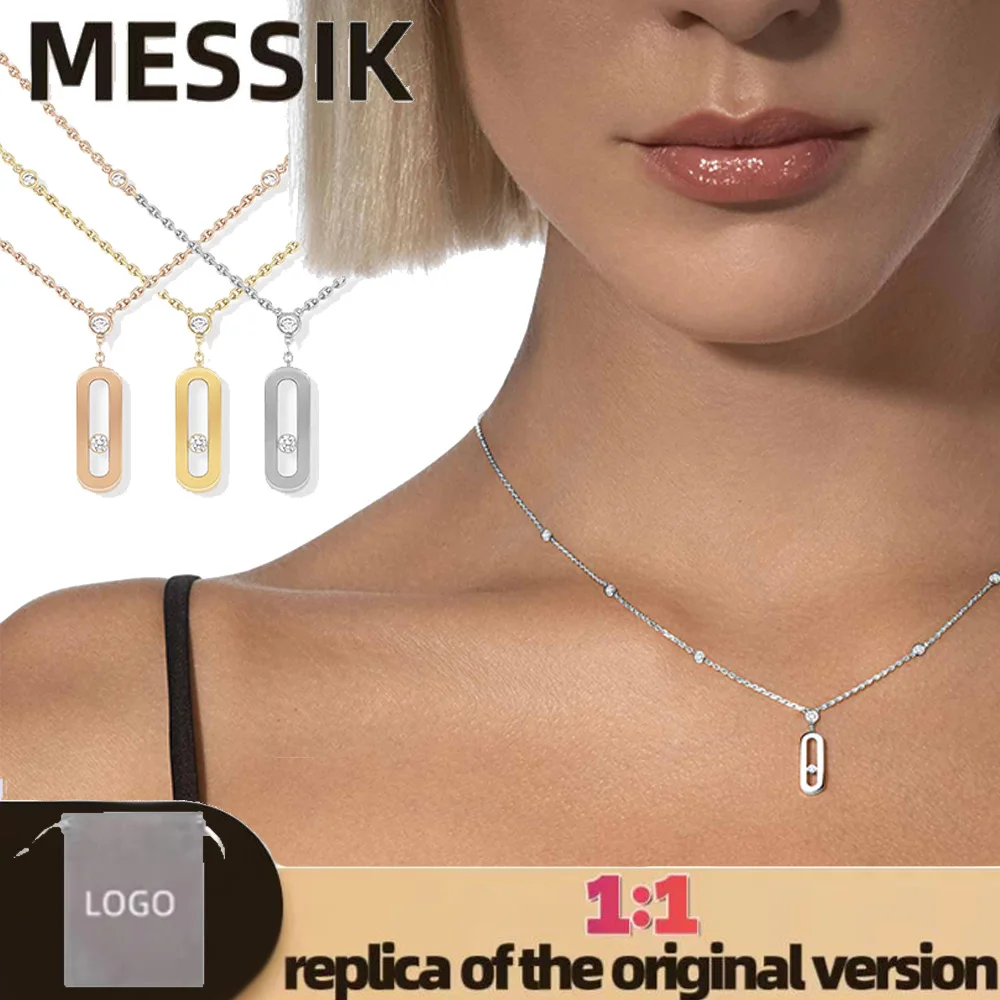 Fashionable and trendy luxury pure silver s925 MOVE UNO series luxury brand messik design sense, sliding diamond gift necklace