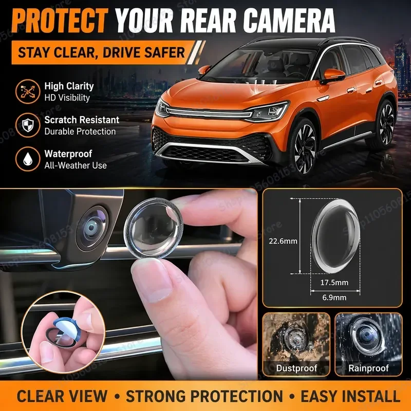 

For Volkswagen ID6 CROZZ 2021 2026 360 Degree Reverse Camera Cover Scratch Proof PC Lens Protector Sticker Set Smart Parking