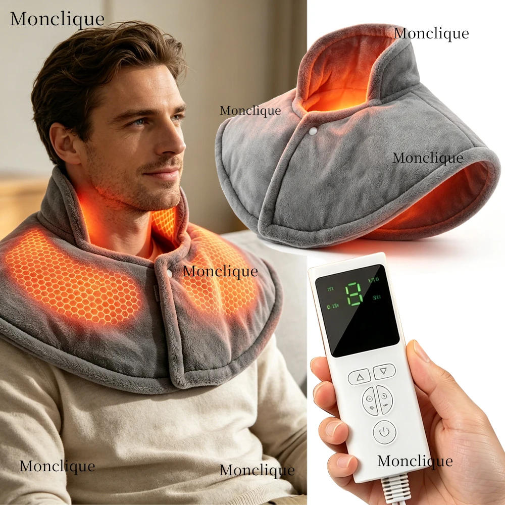 Electric Neck Hot Compress Pad Back Shoulder Heating Pad Intelligent Heating Timing Portable Shawl Relaxation Muscles Washable