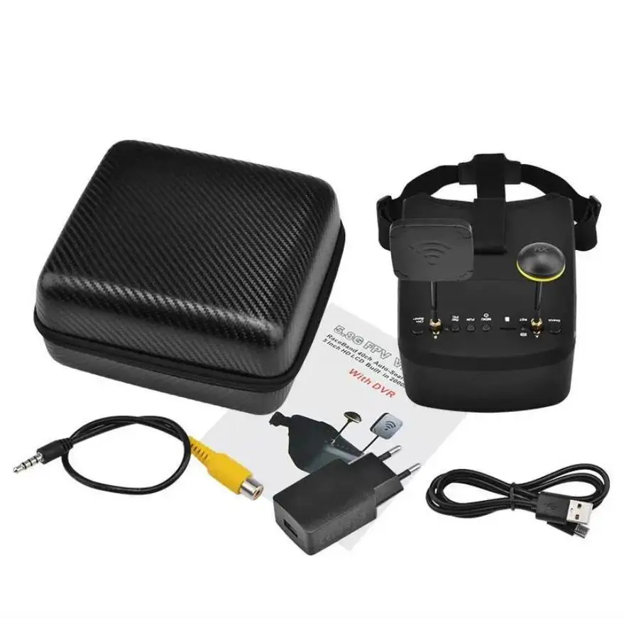 

(In Stock) FPV Goggles 5.8G 40CH 5 Inche 800x480 Build In Battery with DVR Dual Antenna Receiver VR Glasses EV800D For RC Drone