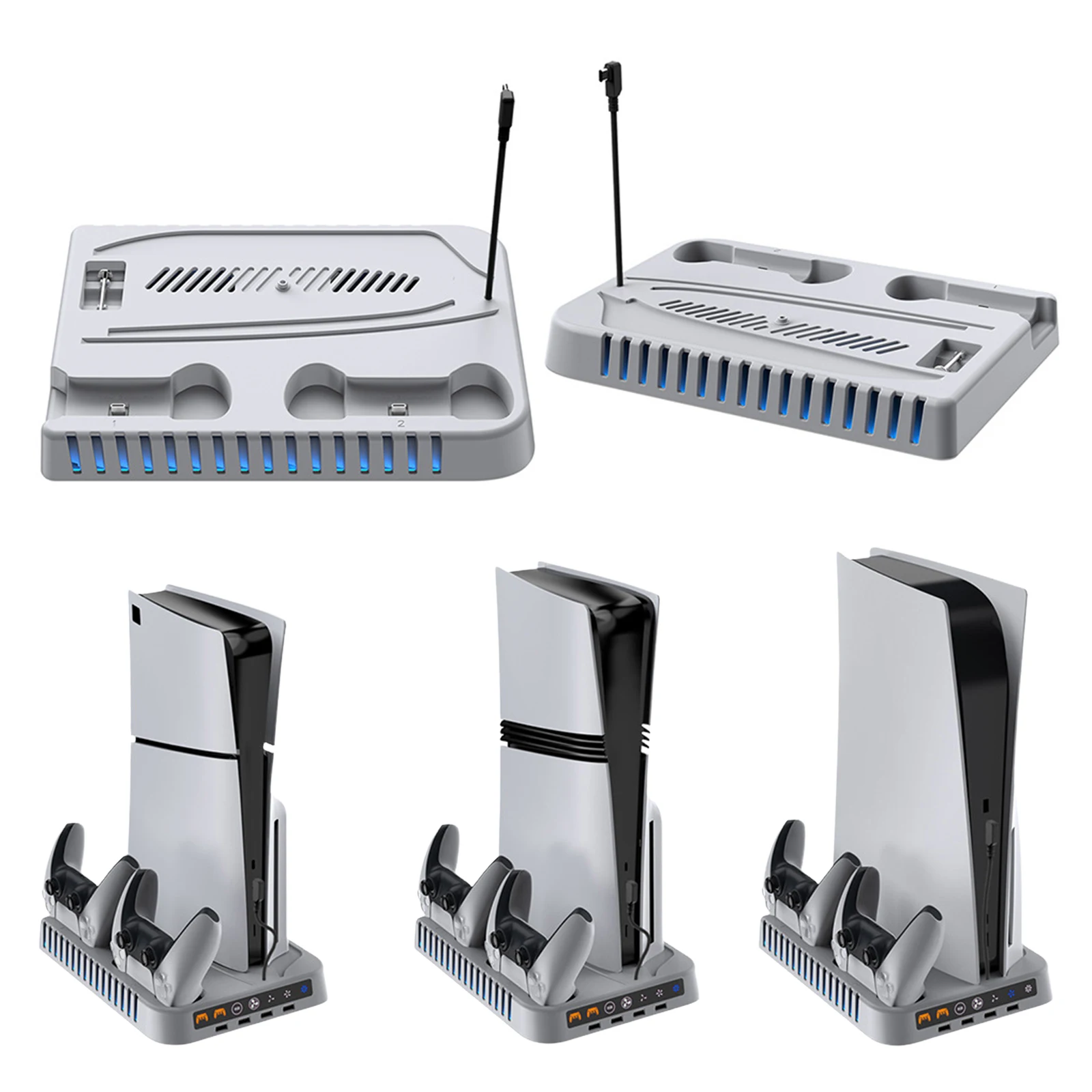 Supporto Verticale Sottile Per Sony PlayStation PS2 Bianca – Con Supporto Per Memory Card